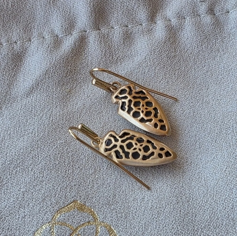 Kendra Scott‎ Kate Rose Gold Drusy Arrowhead Earrings New